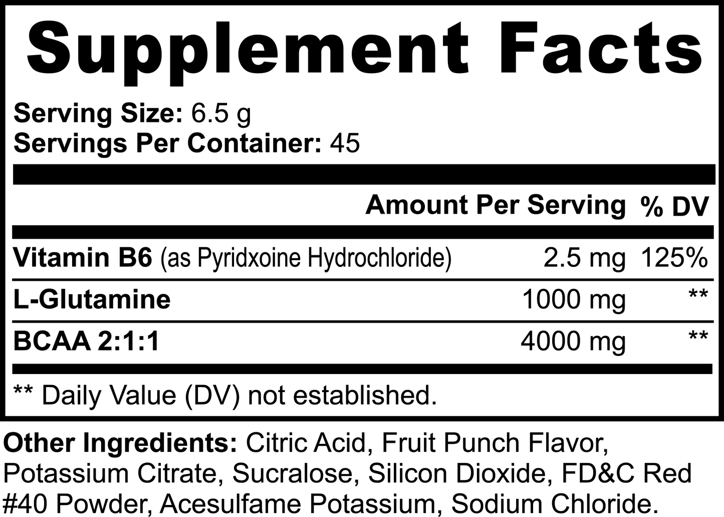 Peak Fusion BCAA Shock Powder (Fruit Punch)